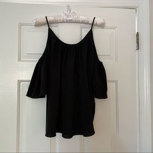 French Connection Cold Shoulder Flowy Silk Top